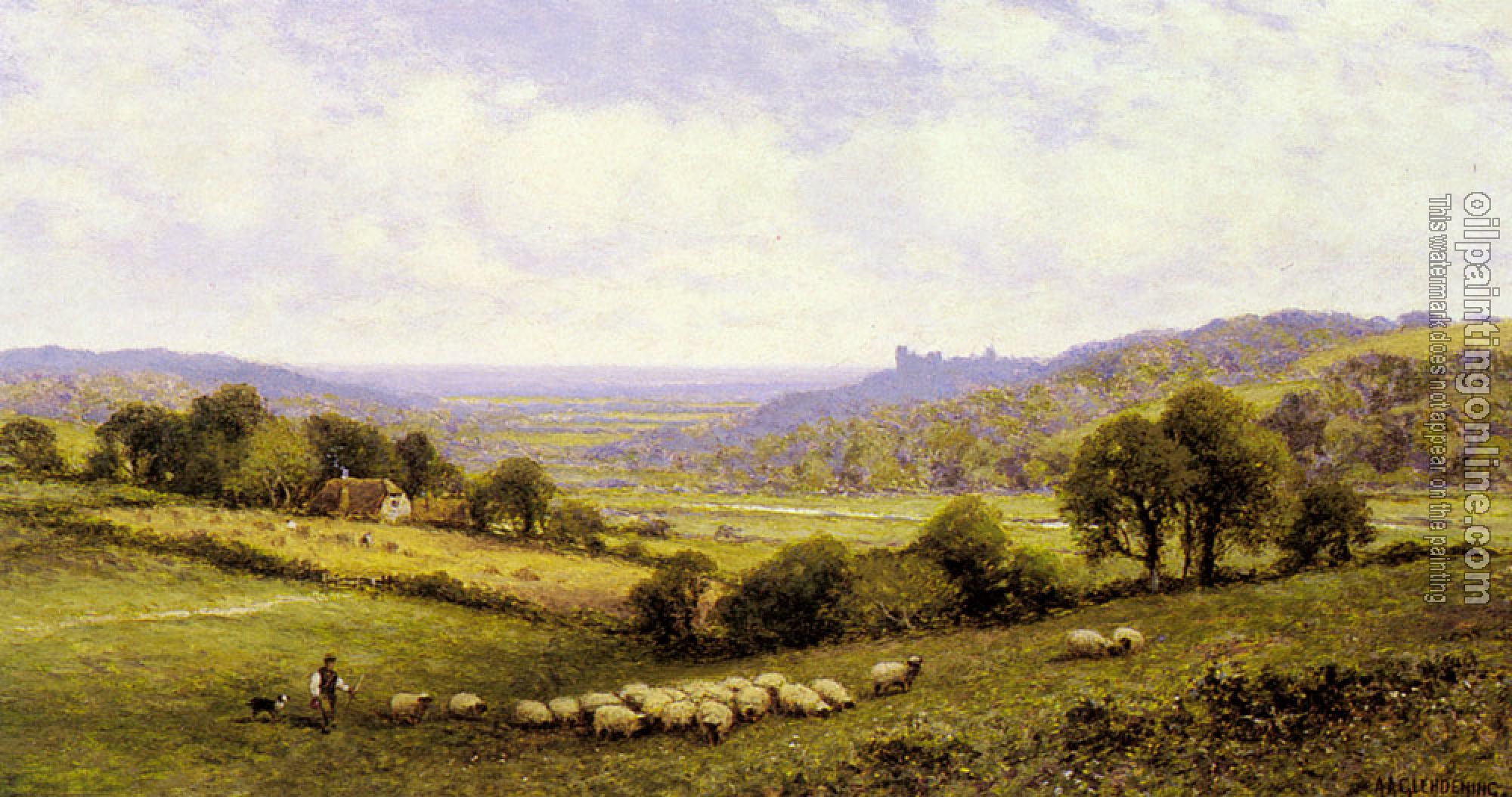 Glendening, Alfred - Near Amberley, Sussex, with Arundel Castle in the Distance